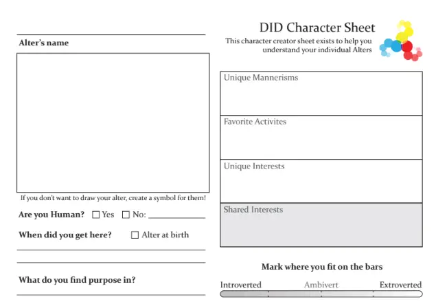 DID Character Sheet